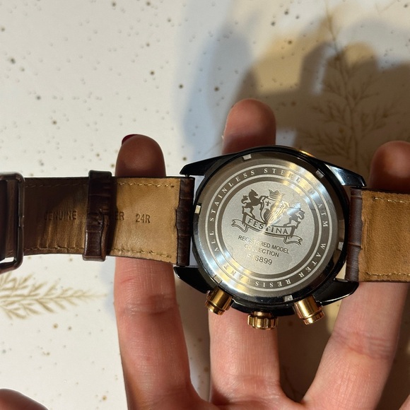 Tina Gold and Brown Chronograph Watch - Picture 3 of 6